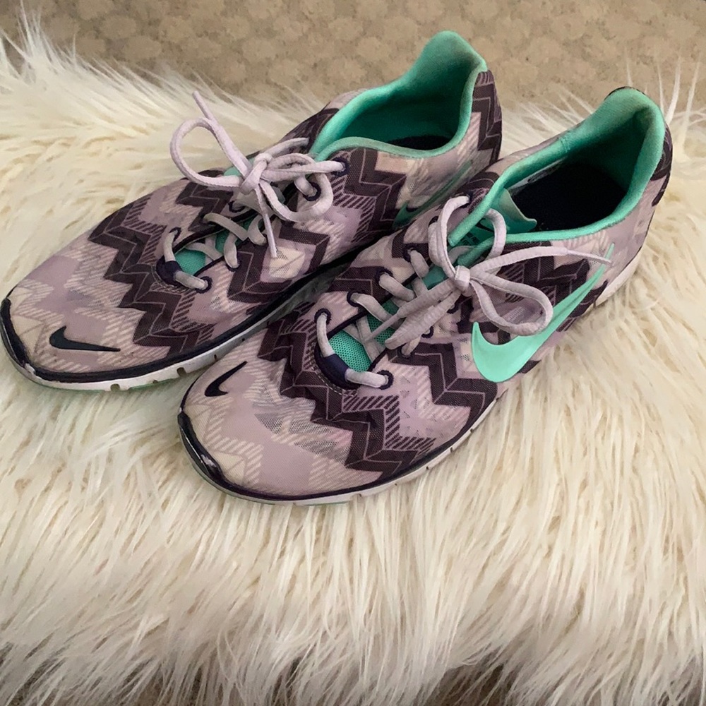 Nike Free Purple and Mint chevron